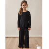 ZX106: Girls 2 Piece Rib Outfit- Black (4-12 Years)